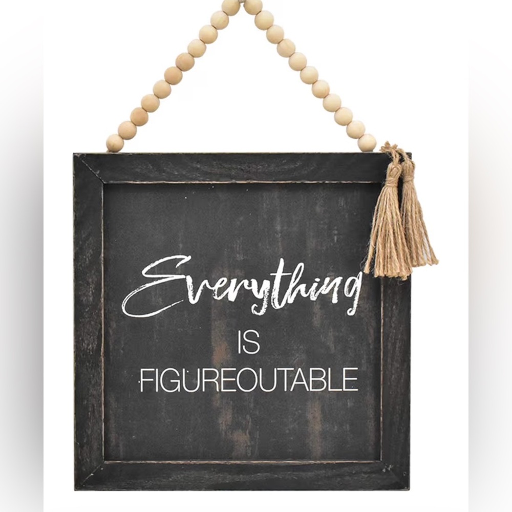 Parisloft Everything Is Figureoutable Wood Picture Farmhouse Wall Home Decor New